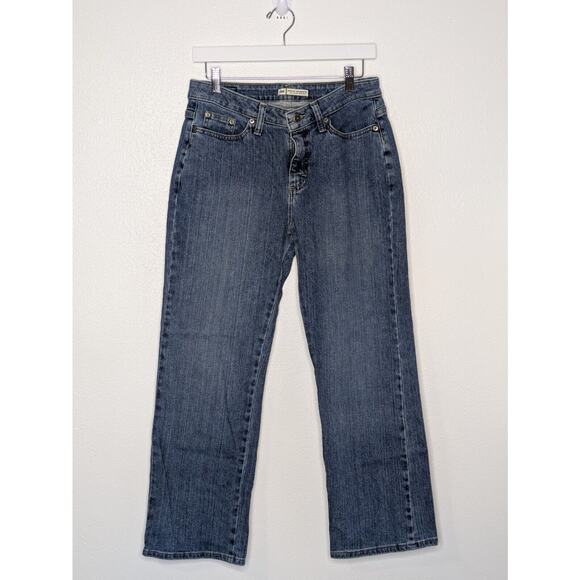 Lee Denim - Lee Natural Straight Leg Jeans Women's Size 10P Medium Blue Mid Rise Medium Wash